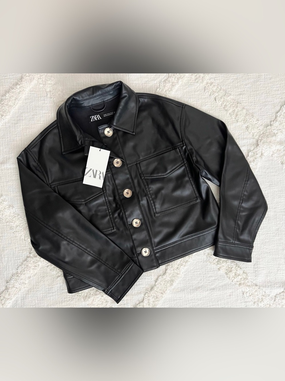ZARA Black Faux Leather Jacket